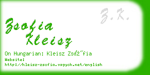 zsofia kleisz business card